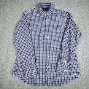 Ralph Lauren Classic Fit Performance Mens XL Blue Plaid Button Down Shirt